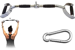 MuscleForge Agarres Poleas Gym de Acero – para Máquinas de Cable: Barra 70 cm, Barra Recta 50 cm, V-Bar, D Giratoria, Doble D – Antideslizante, Rotación 360° – Hogar y Estudio, Bíceps Tríceps Hombros