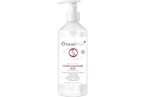 OCEAN FREE 80% Alcohol Hand Sanitiser Liquid Rub - 500ml - Kills 99% Bacteria, Germs - Sanitizer