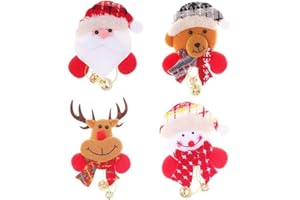 Oulensy Noël LED Clignotant Broche Badge Noël Broche pour Party Cadeau Enfants Favors 4pcs