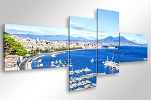 Degona Quadro Moderno NAPOLI - cm 160x70 Stampa su Tela Canvas Arredamento Arte XXL Arredo per Soggiorno Salotto Camera da letto Cucina Ufficio Bar Ristorante