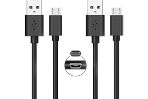 HLLYLL 2 PACK 6FT/1.8M PS4 Controller Charger Cord, Micro USB Charging Cable for Xbox One S/X Slim Elite Controller, Playstation 4 Games, Dualshock 4 Controller Data Sync Cord Wire - Black