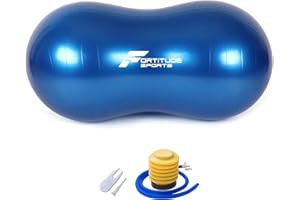 Fortitude Sports Peanut Ball 45cm by 90 cm | Anti Burst Exercise Ball for Yoga, Pilates, Fitness and Physical Therapy | Peanut Shaped Swiss Ball