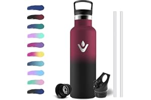 KOLLYKOLLA Botella Termica 500ml, Botella Agua Acero Inoxidable Niños Cantimplora Termo con Pajita, Reutilizable, sin BPA, Fácil de llevar, Cantimplora Termica para Niños, Escuela, Adultos, Camping, Gimnasio