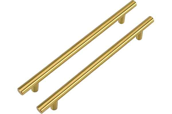 LONTAN 15 Pièce Dorée Poignée Meuble Cuisine 160mm T en Acier Inoxydable Poignées de Meubles LS201GD160