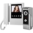 LUCINE 4.3" TFT Color Video Door Phone Intercom System Wired Door Bell interphone Screen Monitor for Home Apartment Safe (1+1)