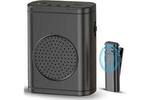 QEEKADA Amplificador de voz con micrófono de clip Wrieless, micrófono portátil con altavoz, amplificador de voz personal, sistema PA para múltiples ubicaciones, aula, reuniones y al aire libre