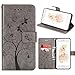 Produktbild iPhone 6 PU Leather Flip Case, iPhone6S Schwarz Wallet Hülle, iPhone 6S Leder Cover, SpiritSun PU Freizeit Style Tasche Leder Case Echt Cool 3D DIY Design Weich Bronze Linien Muster Handytasche Schutz Flip Brieftasche mit Karte Slot und Faltbar Stand Bumper Etui Schale Pour für das Original Apple iPhone 6/6S(4.7 Zoll)-Graue Ameisen
