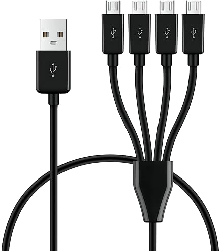 BLKing Multi Micro USB Charging Cable, 4 in 1 USB Male to 4 Micro USB