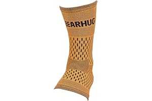 Bearhug Ankle Support for Men and Women - Ankle Brace for Sprained Ankle, Ligament Damage and Achilles Tendonitis Support - Bamboo Ankle Strap for Sports, Running, Gym