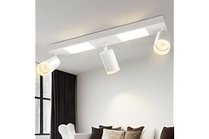 cupgow lampa sufitowa LED 3-płomienna lampa sufitowa - reflektor sufitowy GU10 biała lampa do sypialni 3000k lampa kuchenna 20W obrotowa punktowa korytarza metalowa do salonu i biura