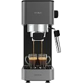 Cecotec Cafelizzia 690 Grey Manual Express Coffee Maker, 1230-1465W, Pump 20 Bars, 1 or 2 Cups, Vaporizer, 1.5L Tank, Thermob
