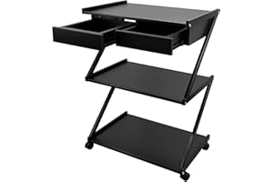 ‎EBANKU EBANKU 3-Tier Rollwagen mit Schublade, Metall Utility Cart Rollwagen Organizer Wagen mit Rädern für Küche Make-up Badezimmer Büro