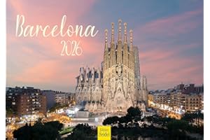 Edition Seidel Kalendarz premium Barcelona 2026, format DIN A4, kalendarz ścienny, Hiszpania, Katalonia, Picasso Metropolia, panorama
