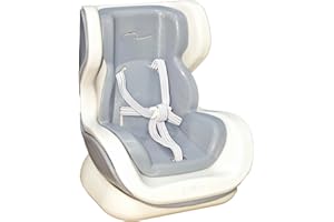 STOAT Seggiolino Auto per Bambole Compatibile con Pop Mart/Labubu - Clip Aria & Supporto Scrivania a Base Magnetica, per Peluche 10-17cm, Decor Auto & Accessorio da Collezione (Grigio)