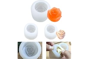 N-D Bougie Moule Bougie Moule Silicone Moules 3D Rose Fleur Moule - 3 Pcs Fleurs Silicone Savon Moule DIY Bougies Moule Manuel Savon Moules Artisanat Fabrication