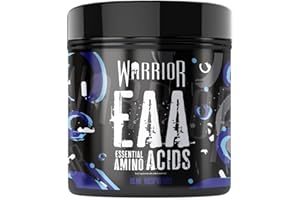 Warrior EAA - Essential Amino Acids - 360g - Provides Exceptional Support for Recovery & Muscle Soreness - Formula Includes Cyclic Dextrin, Taurine and More, Blue Raspberry