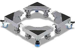Randaco Waschmaschinen-Untergestell Verstellbare Beweglich Sockel, Trockner Sockel Untergestell Podeste & Rahmen für Gefrierschrank,（40-68CM Einstellbare）