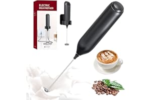 BESTYIJO Espumador De Leche Electrico, Batidora Leche Espuma con Soporte de Acero Inoxidable Portatil Batidora Cafe Espuma Mezclador USB Recargable Cocina Accesorios para Chocolate Latté