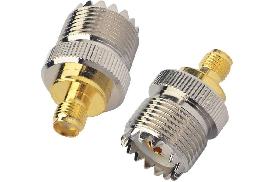 Boobrie SMA to SO239 Female RF Adapter CB Radio Adapter SMA to PL259 Female UHF Connector for Ham Radio Walkie Talkie amateurs Baofeng Uv-5R Pack of 2