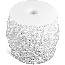 Hilitand 60 m/Roll perles fil plaqué électrolytique Guirlande String 3 mm + 8 mm pour la chaîne Faites de Te Guirlande de fleurs Décoration de la Fête Nutiale, Jour de Noël (Golden