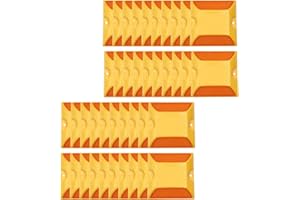 WOKYO Road Reflectors Driveway Markers 40 Pack, 4" by 4" Double Sided Concrete Reflective Driveway Marker Reflector Sticks Pavement Ground Markers Studs for Driveway Road Highway Asphalt (Yellow, 40 Pack)