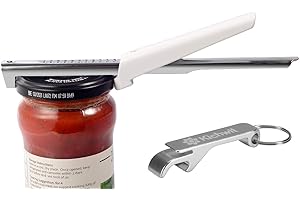 Kichwit Adjustable Jar Opener for Arthritis - All Metal Construction - Easily Opens 3/8" to 4" Jar and Bottle Lids - Free Bonus Bottle Opener Keychain Included