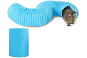 HIAME Spielzeug für Meerschweinchen Katzentunnel Hamster Röhren Tunnel für Käfig Collapsible Tube Toy Tunnel für Katzen Kaninchen, Hunde, Haustiere (Blau)