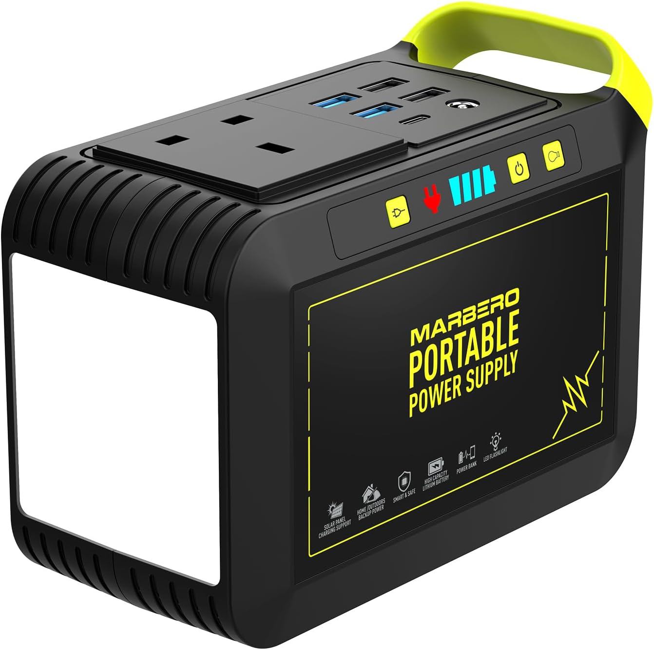MARBERO Portable Power Station 24,000mAh Solar Generator with AC Plug Socket 120W Peak 88.8Wh Fast Charging Power Bank for Home Backup Outage Emergency Outdoor Adventure Picnic Travel RV