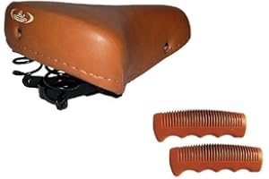 MONTEGRAPPA Sella Molle + Manopole Ideale Graziella Olanda Bici Donna/Uomo - Colore Miele/Marrone