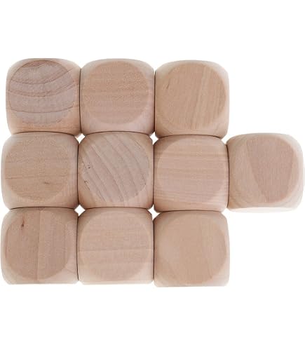 Dés En Bois Artisanaux Wooden World - Lot De 5 Dés - 2cm - Jeu Fait Main - Jouet Puzzle