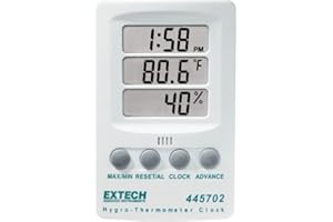 Extech 445702 Indicatore di umidità relativa/temperatura con orologio