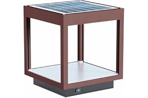 BENEITO FAURE Lanterna Visor Solar da Esterno IP65 - Lampada da Tavolo a Led in Alluminio a Energia Solare con Pannello Integrato 3.5W 120° flusso luminoso di 460 lumen (Corten)