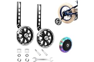 TESSTSY Ruedines Bicicleta Infantil, 1 Par Ruedas Bicicleta Niño Ruedas de Seguridad Bicicleta de Niños Ruedas de Entrenamiento de Bicicleta Ajustable, Para 12 14 16 18 20 Pulgadas, Negro