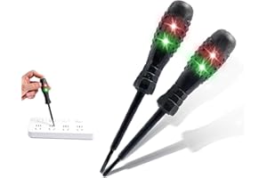 BAFEIL 2pcs Electrical Circuit Tester Pens, Electric Tester Screwdriver 2-in-1 High Torque Strong Magnetic Screwdriver Electricity Detector, Portable (Flathead+Crosshead)