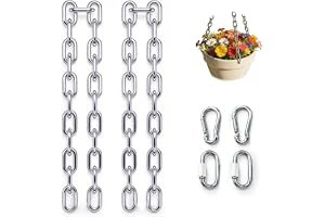 2 stycken Φ3 mm rostfri stålkedja 0,6 m med karbinhake och snabbkopplingsring kedja rostfritt stål för sällskapsdjur linne växter ljuskrona träningsutrustning