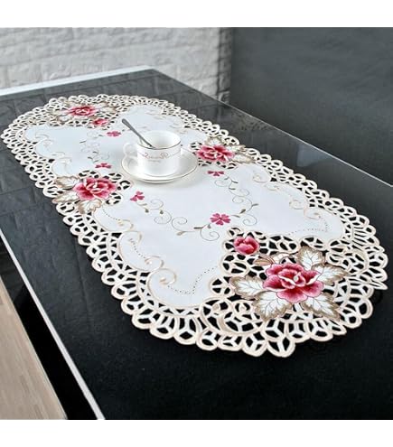 ARTABLE Tovaglia Rettangolare In Pizzo Macramè Oro - Vintage Shabby Chic, Ricamata, 150 X 208 Cm - Per Matrimoni E Feste - 5