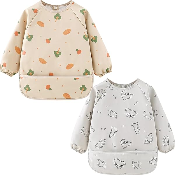 Bavoir à Manches Longues Pour Bébé 6-36 Mois - Imperméable Et Lavable - Blouse Intégrale Pour Repas Et Jeux