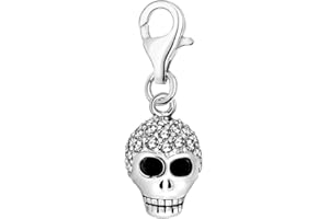 Quiges Charm Pendentif en Argent 925 Crânes avec Fermoir