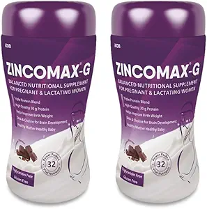 Zincomax-G Powder | For pregnancy | Balanced Nutritional Supplement enriched with DHA, GLA, Colostrum, vitamins & minerals | 200 gm Jar Pack of 2