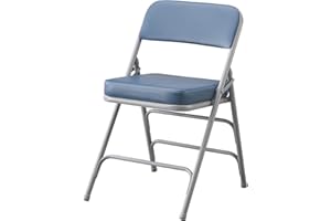KAIHAOWIN Folding Chairs Ultra Thick Padded Foldable Chair Indoor Comfortable Metal Chairs with Super Soft Cushion -Blue