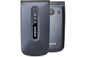 Emporia ACTIVEglam 4G telefon komórkowy dla osób starszych, duża głośność, kolorowy wyświetlacz 2,2", duże przyciski, przycisk SOS, stacja ładowania, aparat, kolor niebieski (Włochy)