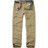 mosingle Walking Hiking Trousers Mens, Safari Zip Off Lightweight Quick Dry Convertible Travel Fishing Cargo Breathable Outdo