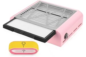 SEAAN Aspiratore Unghie Professionale, Aspirapolvere Elettrico con Filtro, 40W Rumore Basso Collettore di Polveri per Unghie per Fresa per Unghie Professionale, Tavolo Manicure, Poggia Mani Estetista