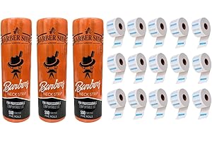 ICAN LONDON Barberside 15 Rolls Neck Strips Tape For Barbers- 1500 Disposable Disposable, strong, Durable Quality Barber Neck Rolls