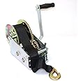 Bellveen Hand Winch 1200 LBS Hand Gear Winch ATV Boat Trailer Heavy Duty with Nylon Strap