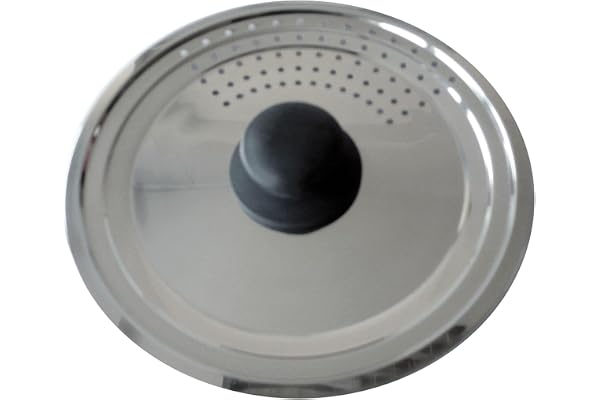BAUMALU - Couvercle Multi-Degrés Passoire - Acier Inoxydable Haut de Gamme - Bouton Bakélite, Bord en Escalier - Pour Ustensiles de Ø28, 30 et 32 cm