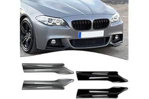 DYSTOPIAWORLD Stoßstange Seitenspoiler ABS Lippe Splitter Zierleiste für BMW 5er F10 F11, für M Sport 520I, mit Schutzlack überzogen, aerodynamisches Karosserie-Kit (Schwarz)