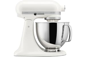 KitchenAid Batidora amasadora - Artisan - Robot de Cocina con Cabezal Inclinable - Amasadora con 3 Accesorios -Batidora de repostería con Bol de Acero Inoxidable - 4,8 L - Blanco porcelana