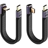 Leehitech Short USB C Cable 90 Degree (5 inch), 240W Sh...