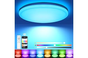 EASY EAGLE Plafón Led Techo, Lampara Techo RGB con Mando a Distáncia y Control APP, Regulable Luz para Salon Dormitorio Baño, Ø30CM 36W